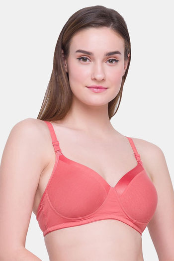 Buy online Red Solid Full Coverage Lightly Padded Bra from