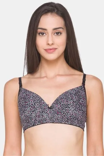 Candyskin Women's Cotton Pink Bra with Full Cups (Flower Print Non