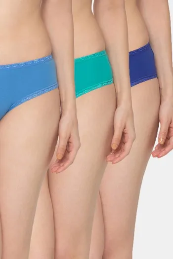 Buy Candyskin Medium Rise Full Coverage Bikini Panty (Pack of 3) - Assorted  at Rs.799 online