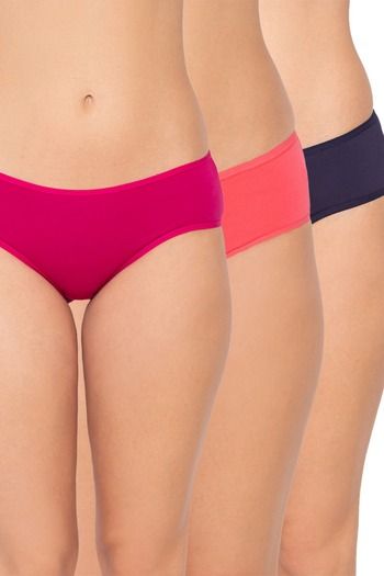 Buy Candyskin Medium Rise Full Coverage Bikini Panty (Pack of 3) - Assorted