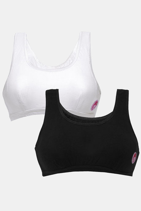 Buy Dchica Girls Double Layered Non-Wired Full Coverage Beginner T-Shirt Bra  (Pack of 2) - Black at Rs.599 online
