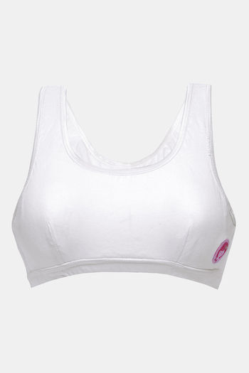 Dchica Girls Double Layered Non-Wired Full Coverage Beginner T-Shirt Bra  (Pack of 2) - White