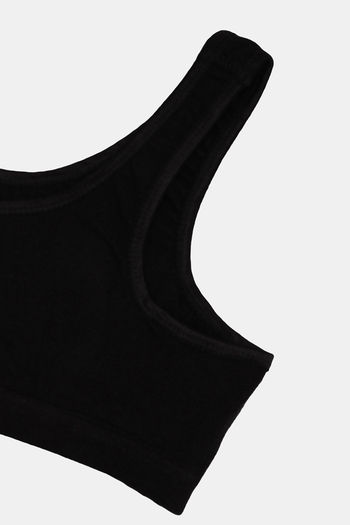Buy Dchica Girls Double Layered Non-Wired Full Coverage Beginner T-Shirt Bra  - Black at Rs.299 online