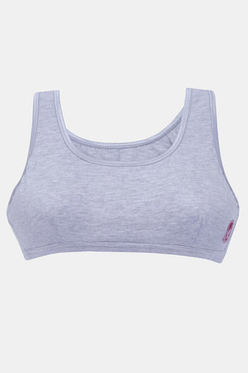 Buy Dchica Girls Double Layered Non-Wired Full Coverage Beginner T-Shirt  Bra - Grey Melange at Rs.299 online