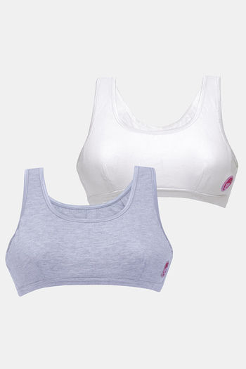 D #x27;chica Pack of 2 Grey and White Beginner Bras for Girls