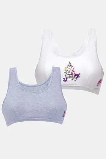 Buy Tiny Bugs Cotton Printed Beginner Sports Bra for Girls 14-16
