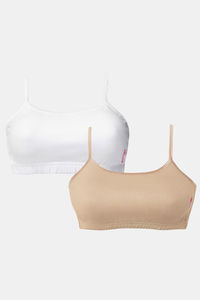 Buy Dchica Double Layered Non Wired Full Coverage Bralette (Pack Of 2) - Skin White