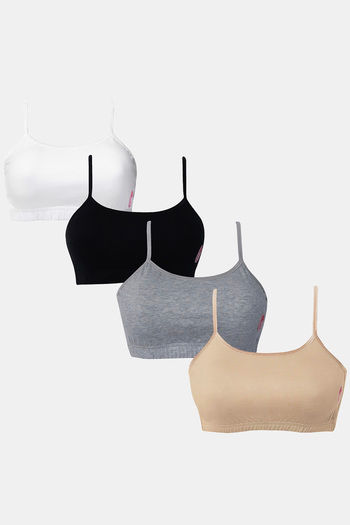 Buy Dchica Double Layered Non Wired Full Coverage Bralette (Pack Of 4) -  Assorted at Rs.1299 online