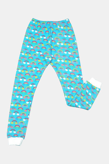 D'Chica Girls Rainbow Print Thermal Track Pants For Girls