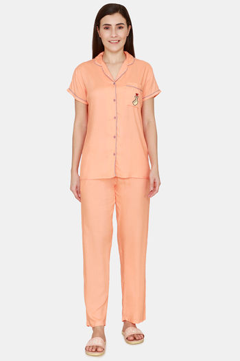 Buy Evolove Women's Rayon Pyjama Sets - Peach