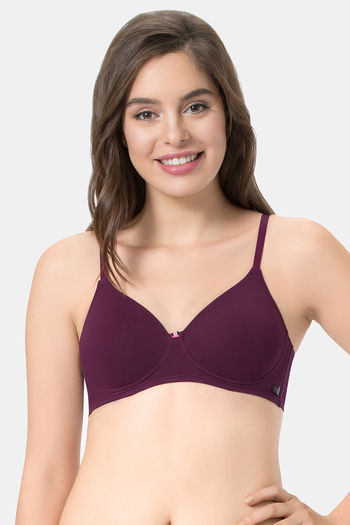 Buy Every De By Amante Essentials Padded Non Wired Full Coverage T-Shirt Bra - Pickled Beet