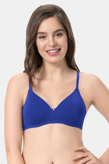 Buy Every De By Amante Essentials Padded Non Wired Full Coverage T-Shirt Bra - Royal Blue