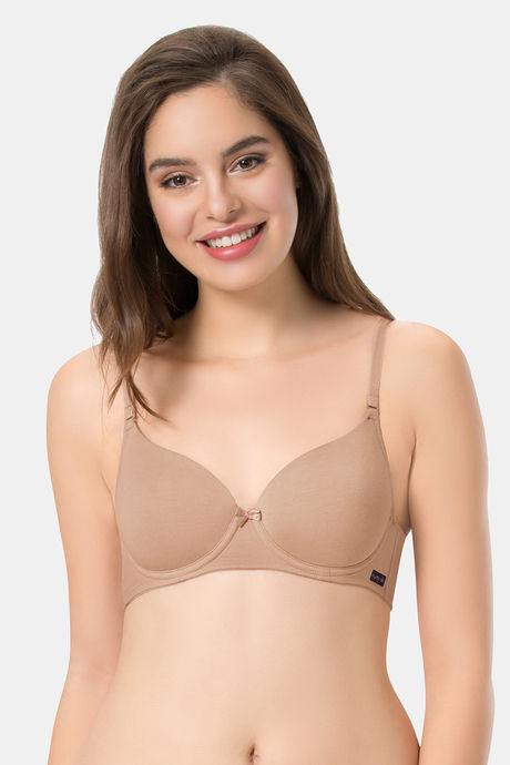 Every De By Amante Essentials Padded Wired Full Coverage T-Shirt Bra -  Sandalwood