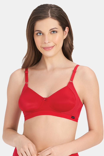 Buy Every de By Amante Essential Support Non Padded Non Wired Full Coverage Super Support Bra - Crimson