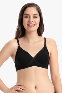 Buy Every de By Amante Smoothing Crossover Non Padded Non Wired Full Coverage Super Support Bra - Black