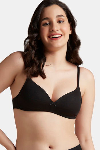 Buy Amante Padded Non Wired Full Coverage T-Shirt Bra - Black at Rs.495  online
