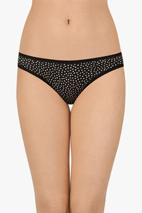 Buy Clovia Low Rise Half Coverage Bikini Panty - Black at Rs.249