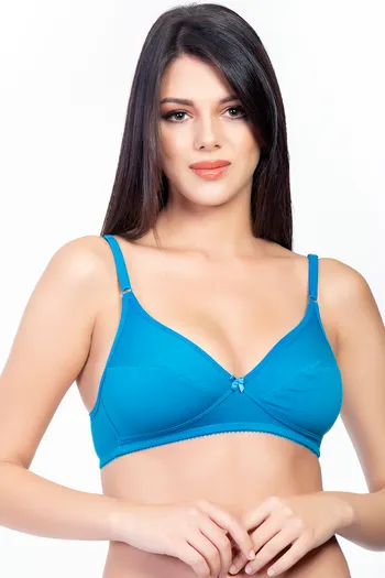 Buy Zivame Double Layered Non Wired Full Coverage Super Support Bra -  Florida Key - Blue Online