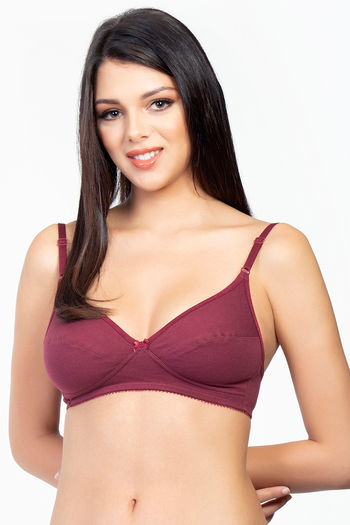 Buy Envie Double layered Non-Wired Medium Coverage Bra - Wine at Rs.259  online