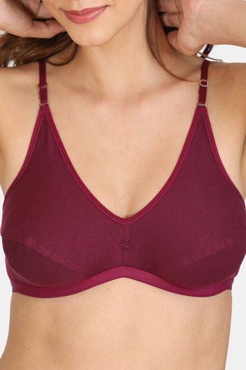 Extreme Fashion Single Layered Non Wired 3/4th Coverage Bra - Wine