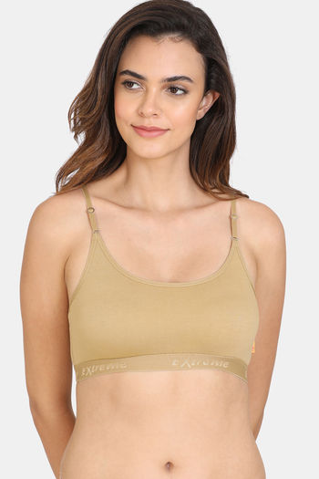 Extreme Fashion Single Layered Non Wired 3/4th Coverage Bralette - Nude