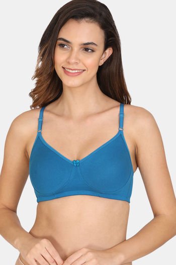 Buy Extreme Fashion Double Layered Non Wired Full Coverage T-Shirt Bra -  Peacock Blue at Rs.299 online