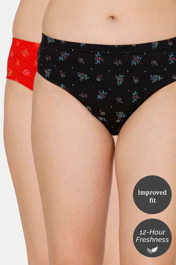 Buy Extreme Fashions Pack of 2 Printed Inner Elastic Hipster - T Red Black  at Rs.200 online