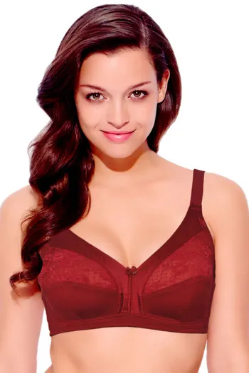 Buy Enamor 3 Sectioned Super Support Wirefree Bra- Red at Rs.799