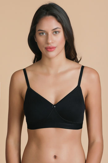 Buy Enamor Full Coverage Non Padded Wirefree Bra- Black at Rs.449