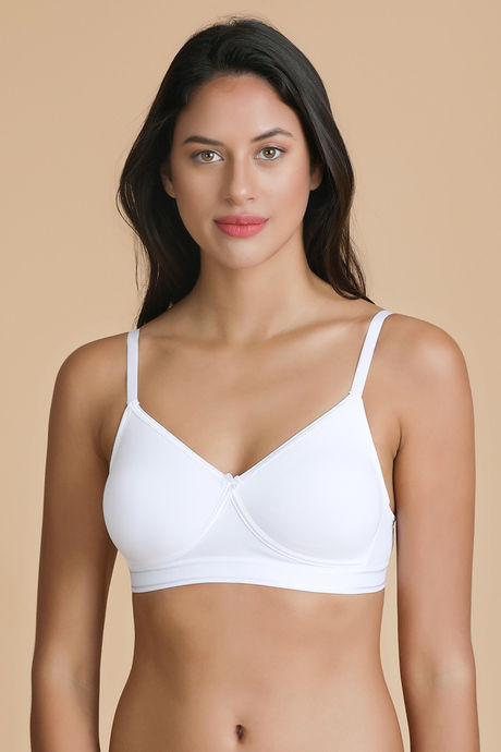 Buy Enamor Full Coverage Non Padded Wirefree Bra- White at Rs.449 online