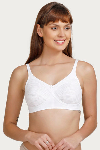 Enamor Single Layer Super Support Bra- White