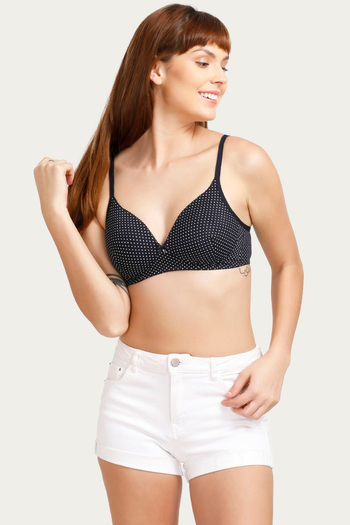 Cilory.com - NEW - Polka print, Lightly padded, Wirefree cotton bra from  Enamor!🖤 Click 