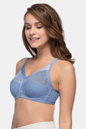 Buy Enamor Double Layered Non Wired 3/4Th Coverage T-Shirt Bra - Chambray  Melange at Rs.699 online