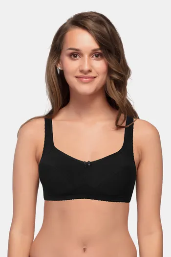 Buy Enamor Double Layered Wirefree No Sag Bra - Black at Rs.499
