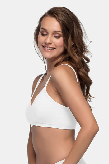 Buy Enamor Double Layered Wirefree Bralette - White at Rs.349 online