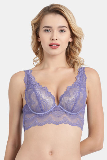 Buy Enamor Padded Wirefree Laminated Cups Cami Shaper Lace Bra