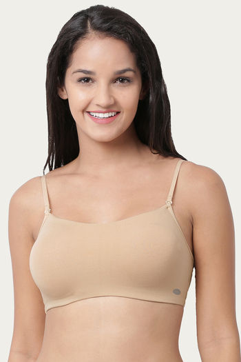 Buy Enamor Double Layered Wirefree Cami Bra - Skin at Rs.349 online