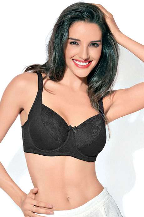 Buy Enamor Double Layered Non-Wired Full Coverage Super Support Bra - Jet  Black at Rs.1199 online