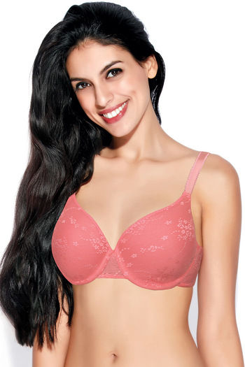 Enamor Lightly Padded Wired T-Shirt Bra - Pink