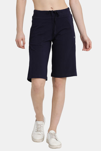 Enamor Relaxed Fit Cotton Sleep Shorts Navy - Main Image