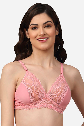 Buy Zivame Summer Lace Beautiful Back Front Open Bra With Low Rise Bikini  Panty-Green at Rs.1640 online