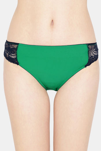 Buy Erotissch Medium Rise Three-Fourth Coverage Bikini Panty - Green