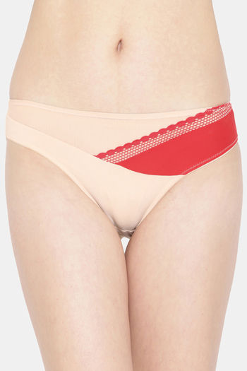 Buy Erotissch Medium Rise Three-Fourth Coverage Bikini Panty - Skin
