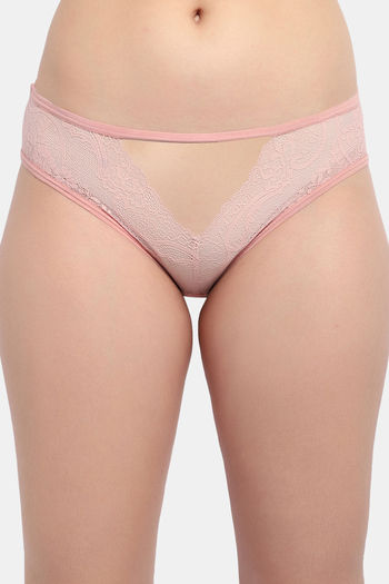 Buy Erotissch Low Rise Three-Fourth Coverage Bikini Panty - Peach