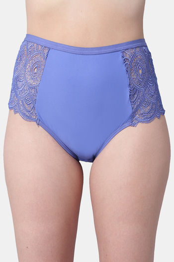 Buy Erotissch High Rise Three-Fourth Coverage Hipster Panty - Blue