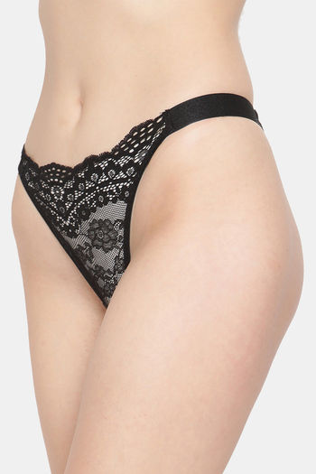 Buy Erotissch Low Rise Half Coverage Thong - Black at Rs.611