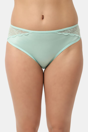 Buy Erotissch Medium Rise Three-Fourth Coverage Bikini Panty - Blue