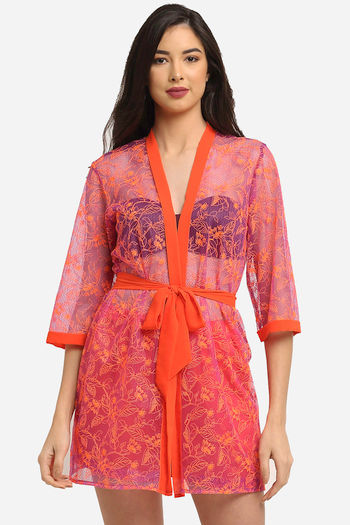 Casual Women Push Up Padded Bralette Nightgown Kimono robe lingerie 2 in 1  Built-in Bra Pad pajamas Dress Length Skirt,Blue-L : : Fashion