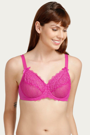 Buy Enamor Pink Non Wired Non Padded Full Coverage Full Support