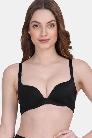 Buy Amour Secret Padded Non Wired Demi Coverage Push Up Bra - Black